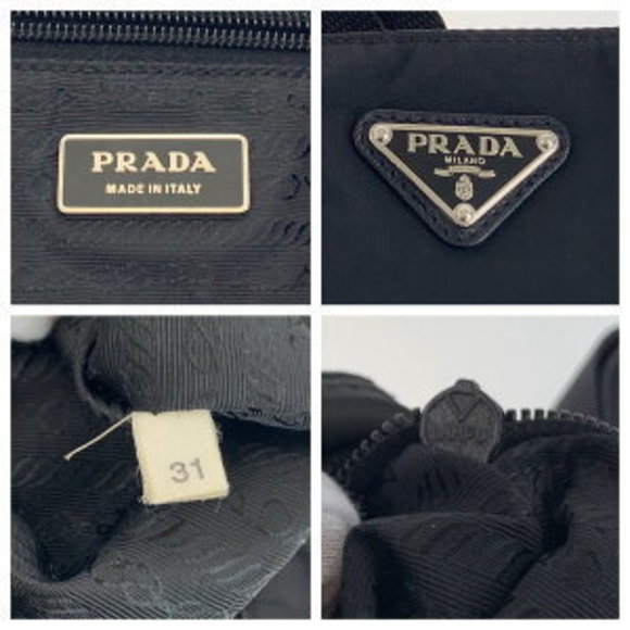 PRADA Tessuto Triangle Black Nylon Shoulder Bag Crossbody - Picture 3 of 8